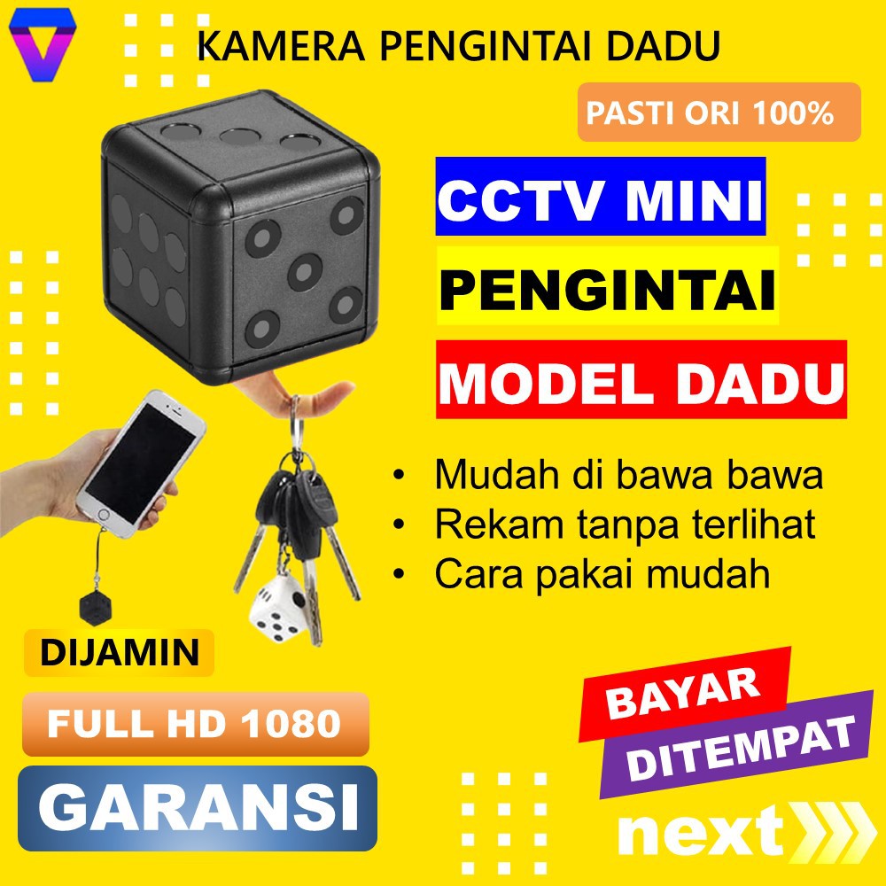 KAMERA KECIL TERSEMBUNYI CAMERA CCTV PENGINTAI MINI HD SPY CAM HIDDEN CAMERA MODEL DADU MURAH JS57