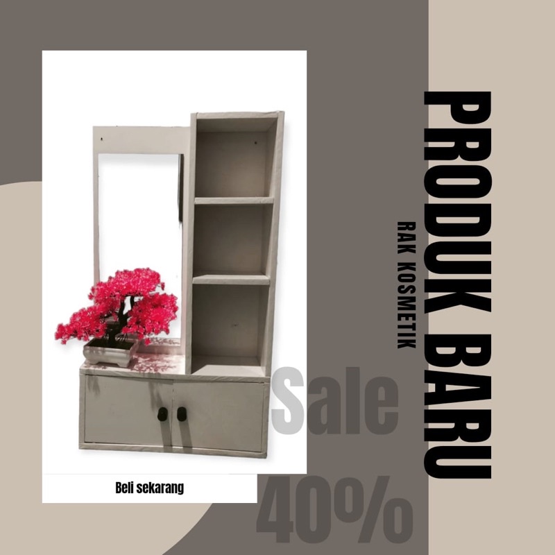 KACA CERMIN DINDING / KACA CERMIN HIAS / TEMPAT MAKE UP RAK MINIMALIS