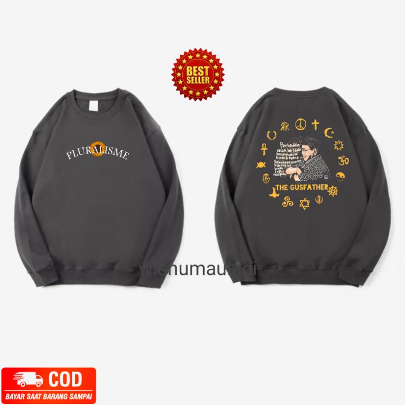 Sweater gusdur/Hoodie pluralisme/ pria wanita /Crewneck pluralisme/Sweater Sweatshirt pluralisme