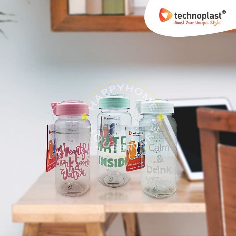 TECHNOPLAST Quotes Sport Bottle / Botol Minum Kata-Kata Kreatif 670ml
