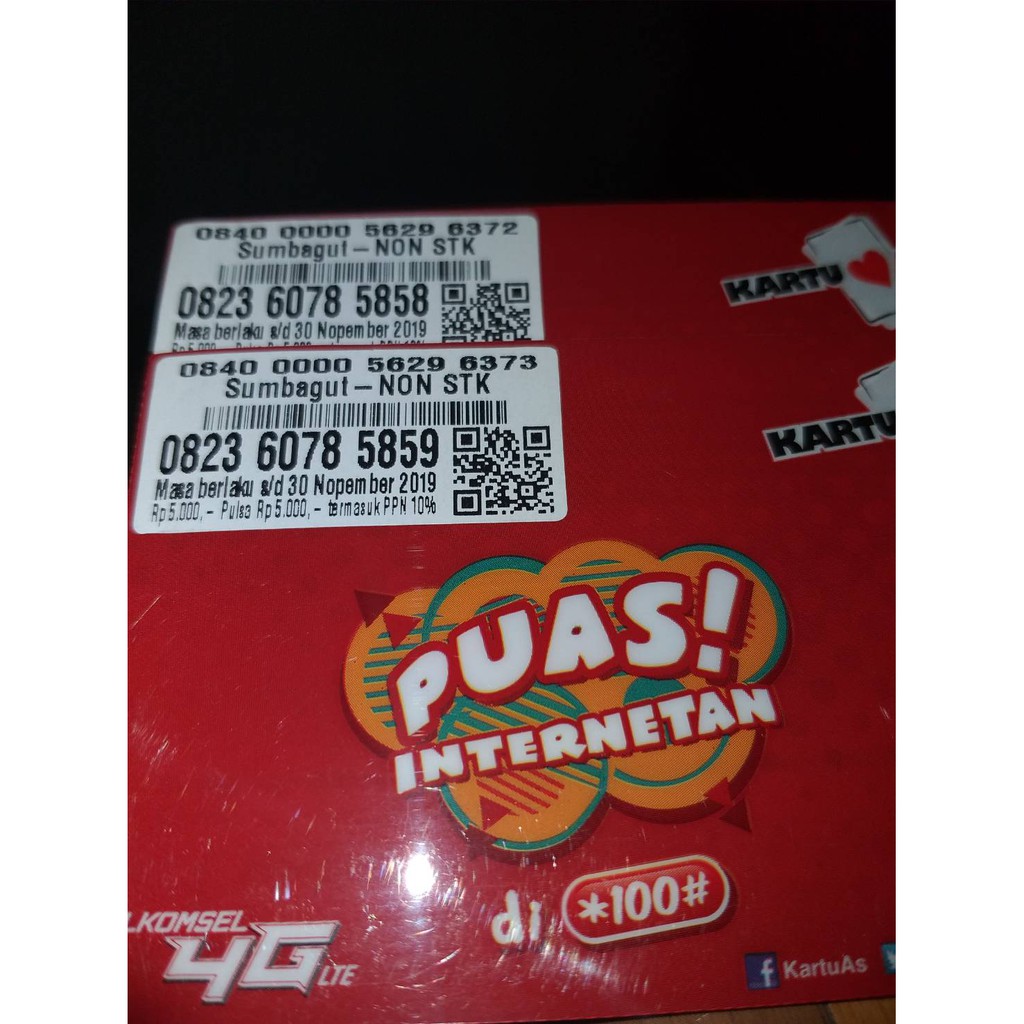 NOMOR CANTIK TELKOMSEL COUPLE AS 4G SERI 5858 5859 RAPIH - 0823 6078 5858 - 0823 6078 5859