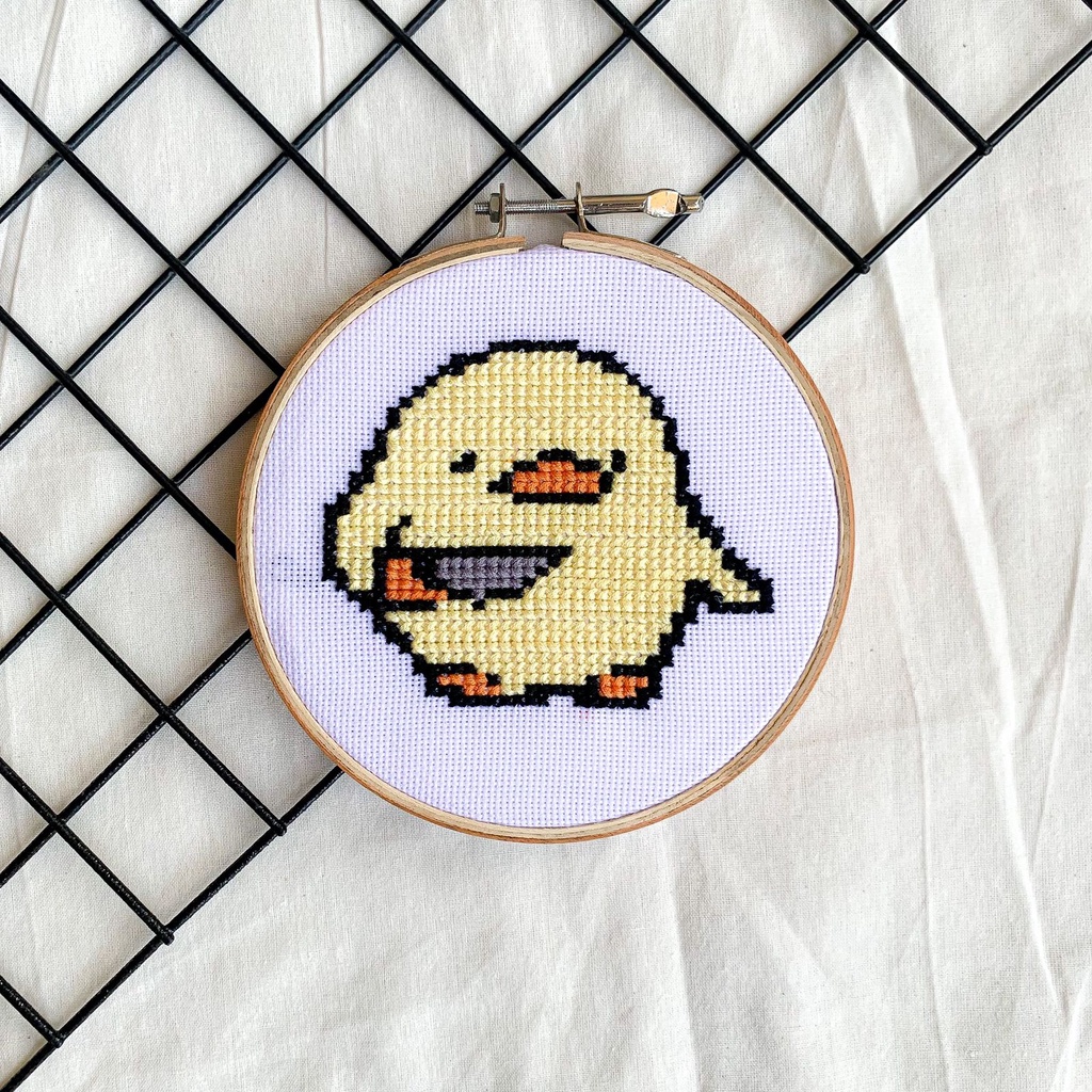 [Hasi Jadi] Embroidery Strimin Gudetama -  Pajangan hiasan rumah sulam tangan Strimin Gudetama