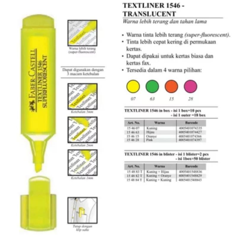 

FABER CASTELL Textliner 46 Fluorescent Stabilo Highlighter
