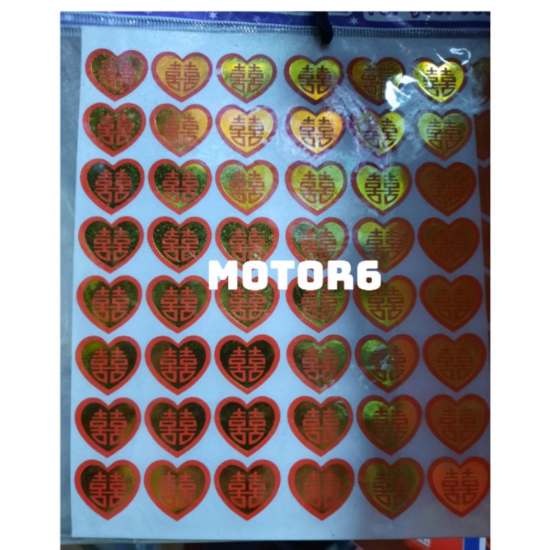 

sticker shuangxi tempelan sangjit,sticker tempelan buah isi 96pcs