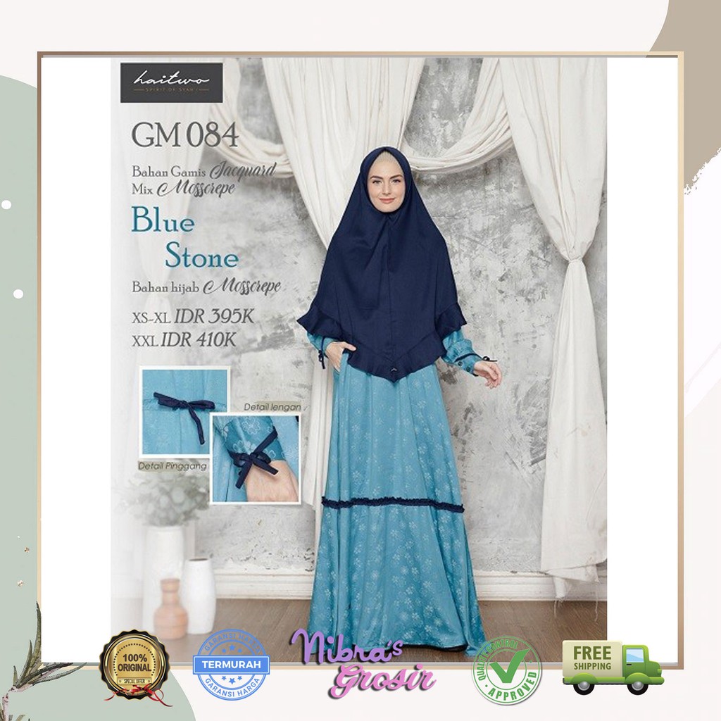 GAMIS TERBARU BY HAIHAI GM 84 084 SOFT PINK BLUE STONE COPPER BROWN / PAKAIAN MUSLIM 100% ORIGINAL