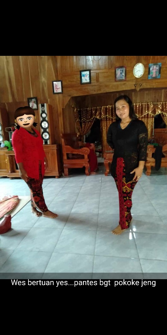 Setelan Kebaya Stretch Paris Merah