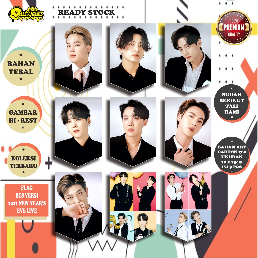 [BACA DESKRIPSI PRODUK] - PHOTOSET - FLAG - POSTER SET - BTS VERSI NEW YEAR'S EVE LIVE 2021