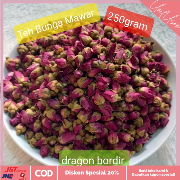 

⭐COD⭐ Teh Bunga Mawar Kering 250gr/ Dried Rose Buds Flower Tea