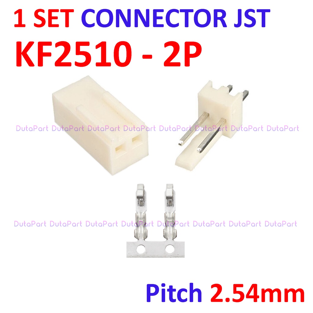 1 SET Connector JST KF2510 - 2P - Male Female Pin Kaki Lurus 2.54mm