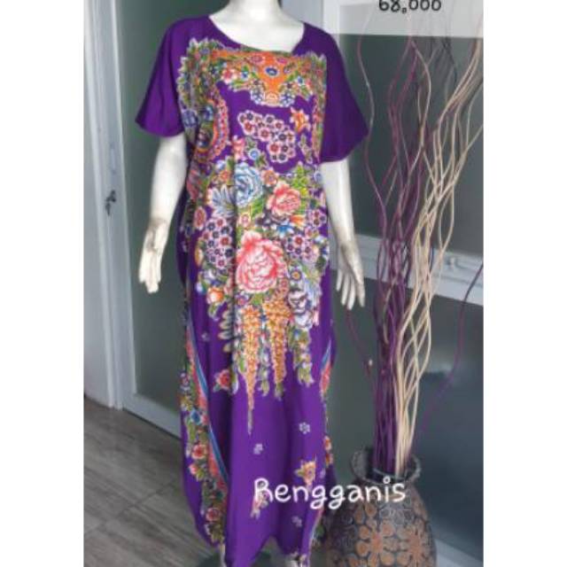 Daster kencana ungu kalong LD 130 jumbo tag biru