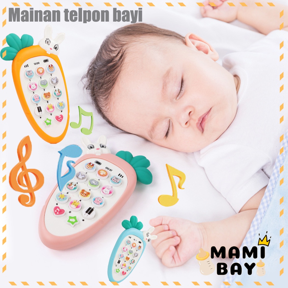 Mamibayi Mainan edukasi bayi telpon untuk belajar dan bermain mainan musik degan lampu