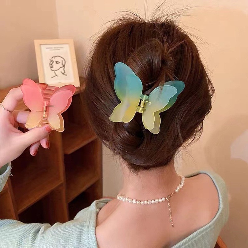 Jepit Rambut Model Butterfly Claws Bahan Akrilik Gaya Vintage Untuk Wanita