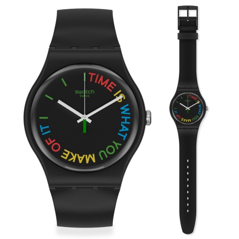 Jam Tangan Pria SWATCH Analog Tali Karet SO29B103 FREETID Original