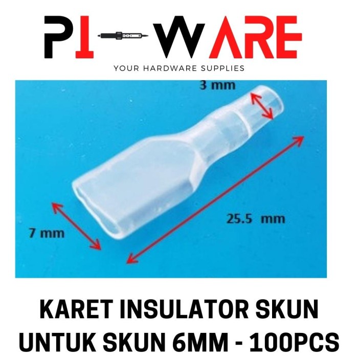 Karet Insulator Pelindung Skun Gepeng 6mm Per Bungkus 100 Pcs