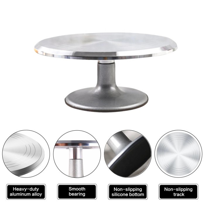 

KUE-PENGHIAS-ALAT- ALUMINIUM ROTATING CAKE TURNTABLE TURN TABLE KUE MEJA PUTAR DEKORASI -ALAT-