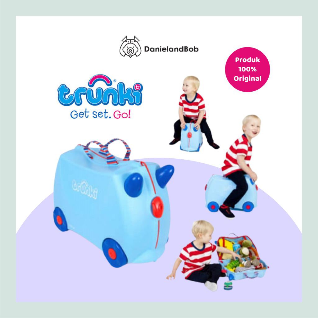 Trunki Ride On Suitcase / Trunki / Tas Troli Anak / Tas Trunki / Tas Dorong Anak