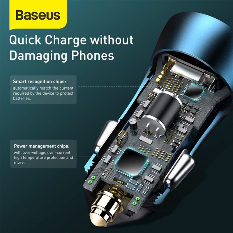 Car Charger Baseus Charger Mobil Quick Charge USB TYPE C 40W