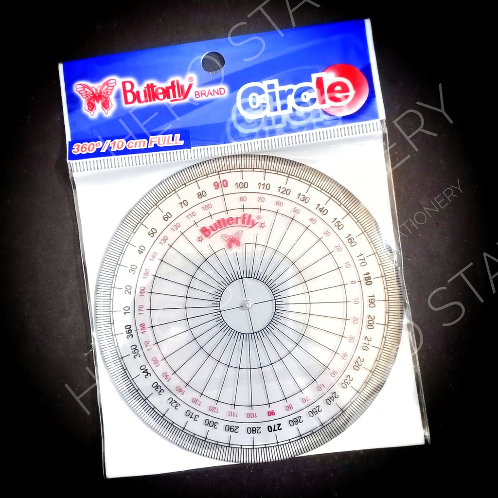 

Penggaris busur derajat protractor butterfly 360 derajat 10 cm full