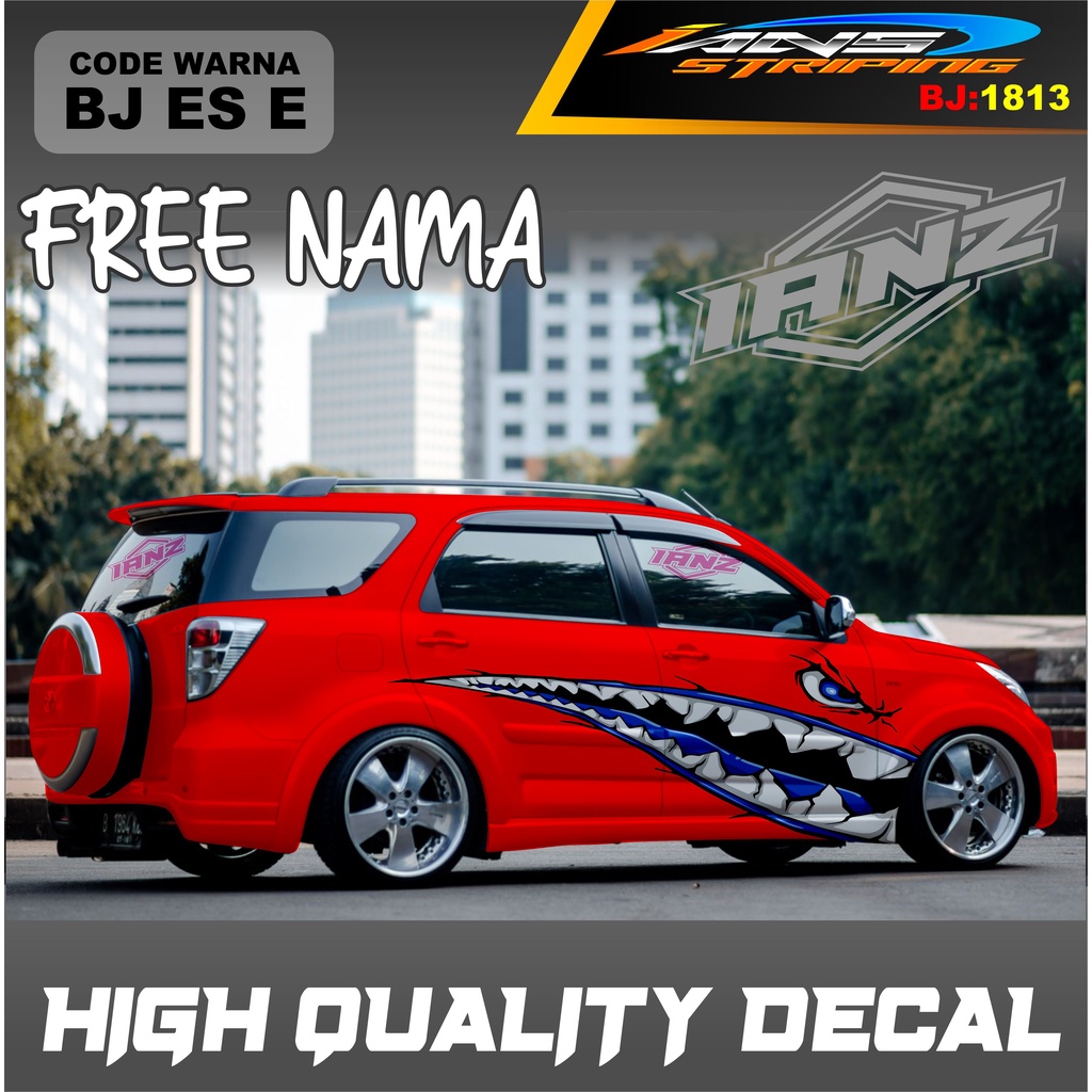 STICKER VARIASI MOBIL TERIOS MOTIF HIU  / STIKER MOBIL GRAND LIVINA / VARIASI STIKER MOBIL AVANZA / STIKER MOBIL XENIA / STIKER MOBIL