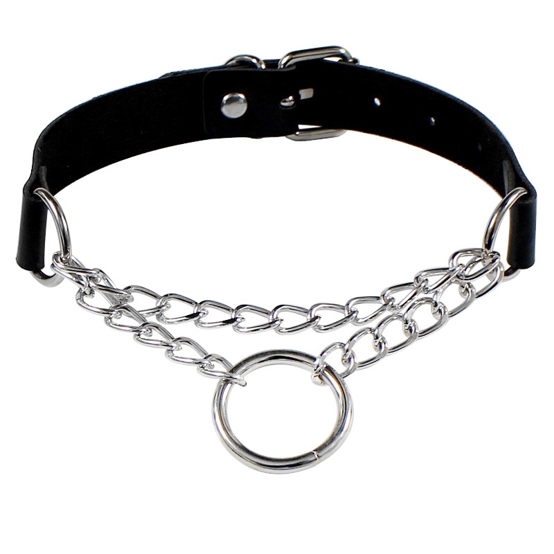 Kalung Choker Bahan Kulit Gaya Gothic Punk Rock Klasik Untuk Wanita