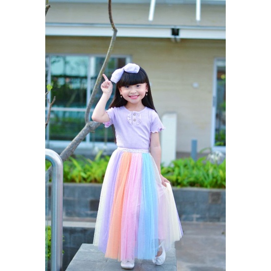 ROK TUTU PANJANG RAINBOW