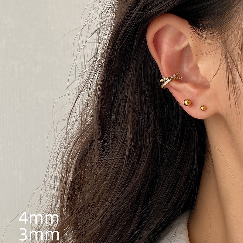 We Flower 6 Pcs Korea Glossy Gold Bola Kecil Manik-Manik Stud Earrings Untuk Wanita Perempuan Hypoallergenic Earring Pick Free Daily Wear Ear Jewelry Set