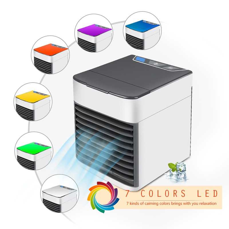 Kipas Cooler USB Mini Air Conditioner 7 Color LED Humi K / Kipas Angin Air Cooler Coller Cooling Fan Ac Pendingin Ruangan Kamar Rumah Mobil Ac  Isi Air Mini Portabel Portable / Penyejuk  Air Cooler Pendingin Kamar / Ac Mini Kecil Pendingin Ruangan Kamar