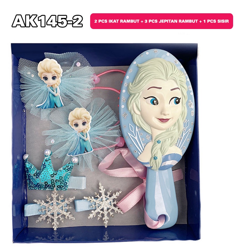 SET SISIR RAMBUT AKSESORIS JEPIT RAMBUT ANAK PEREMPUAN MOTIF ELSA FROZEN HIASAN RAMBUT AK145