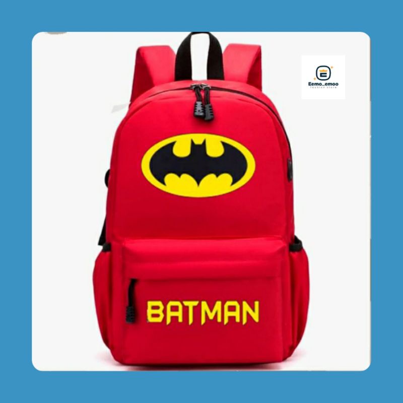 Ransel Sekolah untuk anak laki laki PAUD/TK/SD TAS Gendong Tas main Ransel Batman EMOEMO