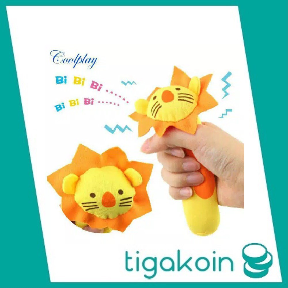  Mainan  Boneka Tangan Bayi  Bunyi Baby Hand Rattle Toy Stick 