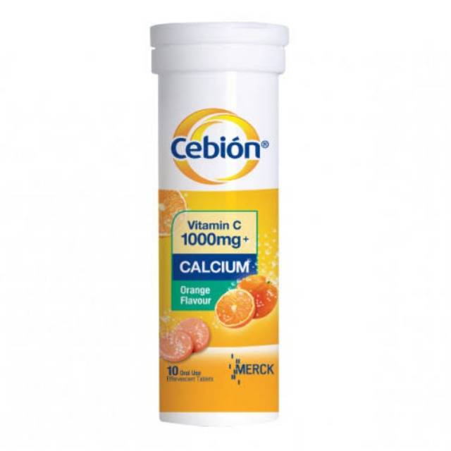 Cebion Vitamin C 1000mg Calcium Orange Flavour Effervescent Tablets
