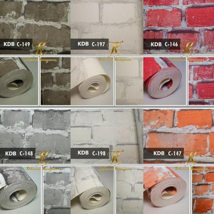 Wallpaper Vinyl Dinding Murah Motif Batu Bata Premium Kangbang