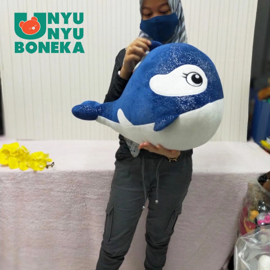 Boneka Ikan Paus Size 22&quot;/35cm/Hadiahultah/souvenir/kado shark hiu paus lumba