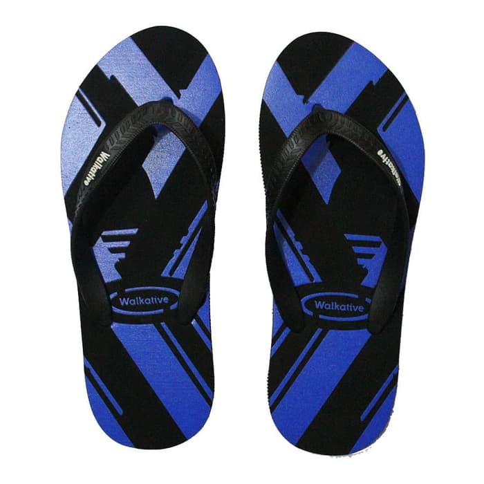 Sandal Jepit Pria Walkative Cross Line Biru