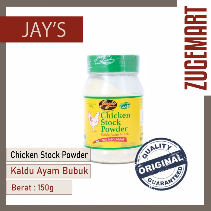

Jay's Chicken Stock / Kaldu Non MSG / Kaldu Ayam Organik / Kaldu Jays