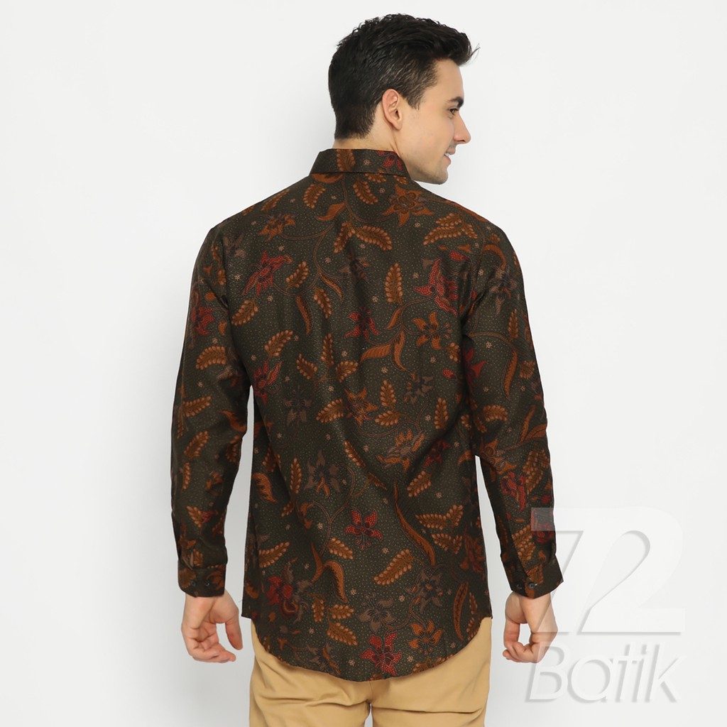 KEMEJA BATIK PRIA Hem Lengan Panjang Slimfit Premium Motf Elegant 721816 Cap 72 - Baju Kemeja Atasan Pakaian Setelan Batik Pria Cowok Laki Laki Remaja Keluarga Kantor Lengan Panjang Modern Slimfit Slim Fit Premium Kekinian