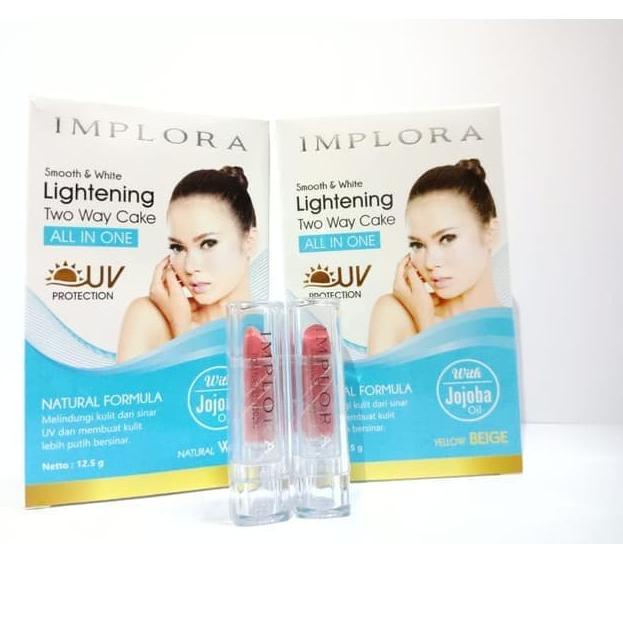 Kekinian BEDAK IMPLORA LIGHTENING TWO WAY CAKE YELLOW BEIGE & NATURAL WHITE.-4