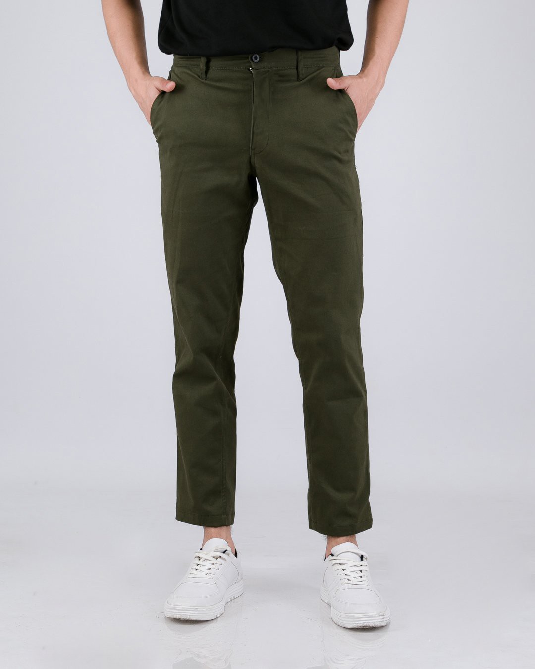 

LIVEHAF - Tib Chino Long Pants Green Army