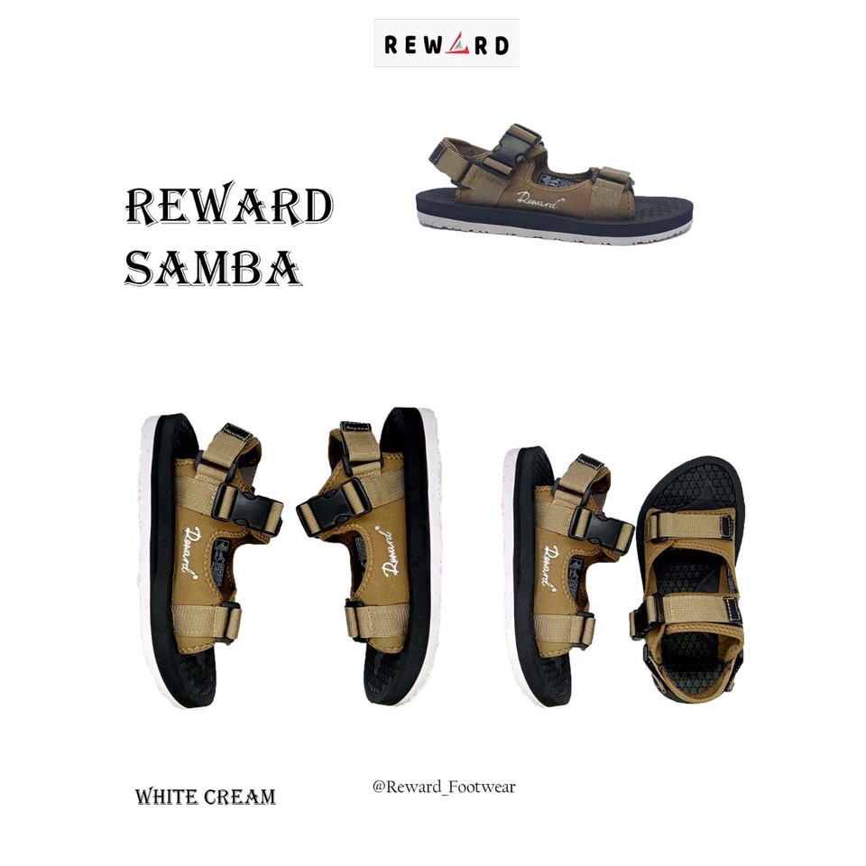 SANDAL GUNUNG PRIA TERBARU REWARD SAMBA PREMIUM SOL PUTIH