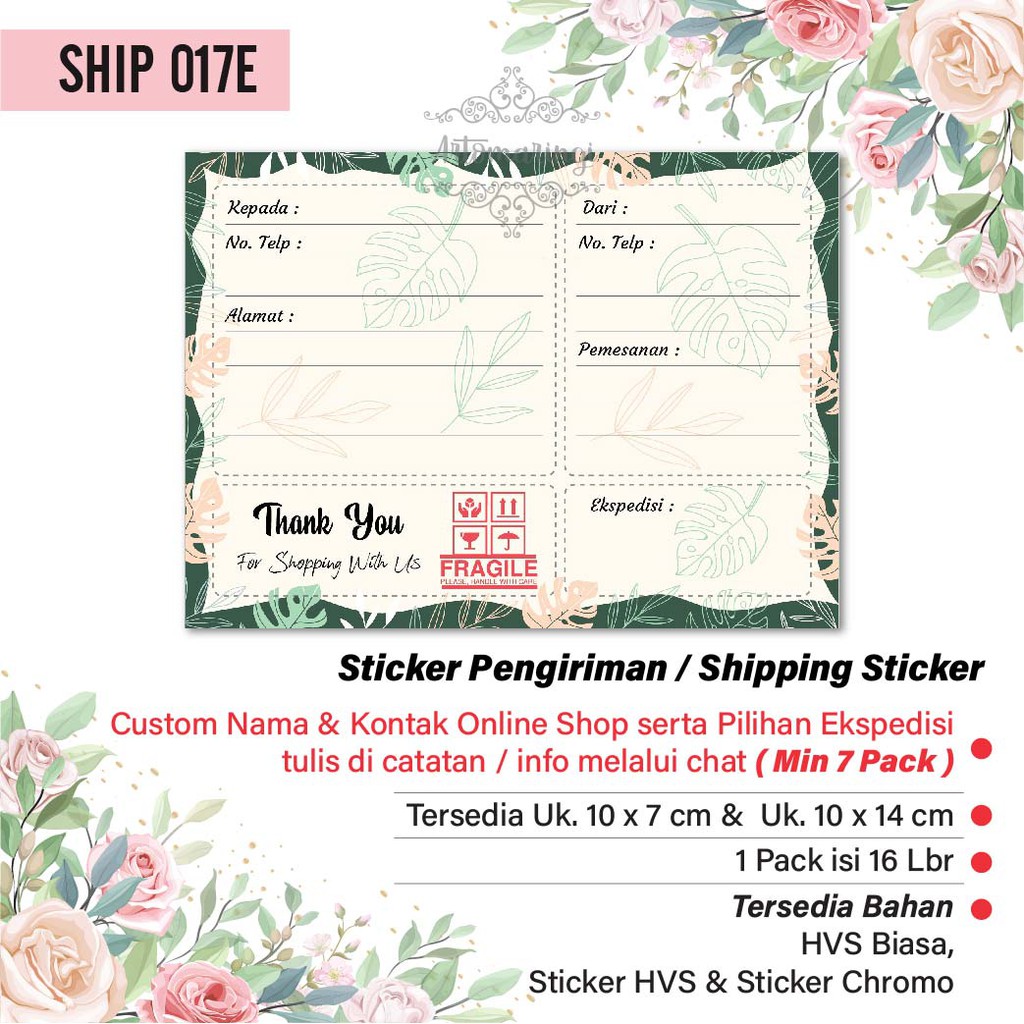 

Shipping Sticker 1 pack isi 16pcs Stiker Pengiriman Stiker Alamat
