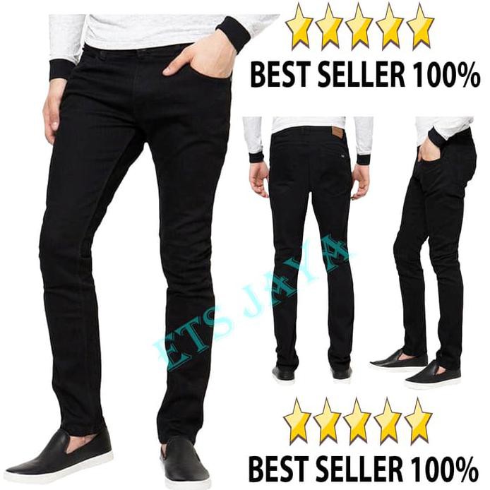 Celana Jeans Hitam Skinny / Slimfit Panjang Pria - Dc - Levis - Lois - High Quality