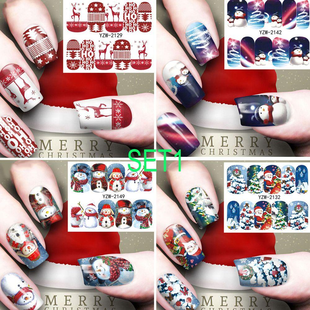 R-flower Nail Art Stiker Snowmen Beauty Decals Dekorasi Stiker