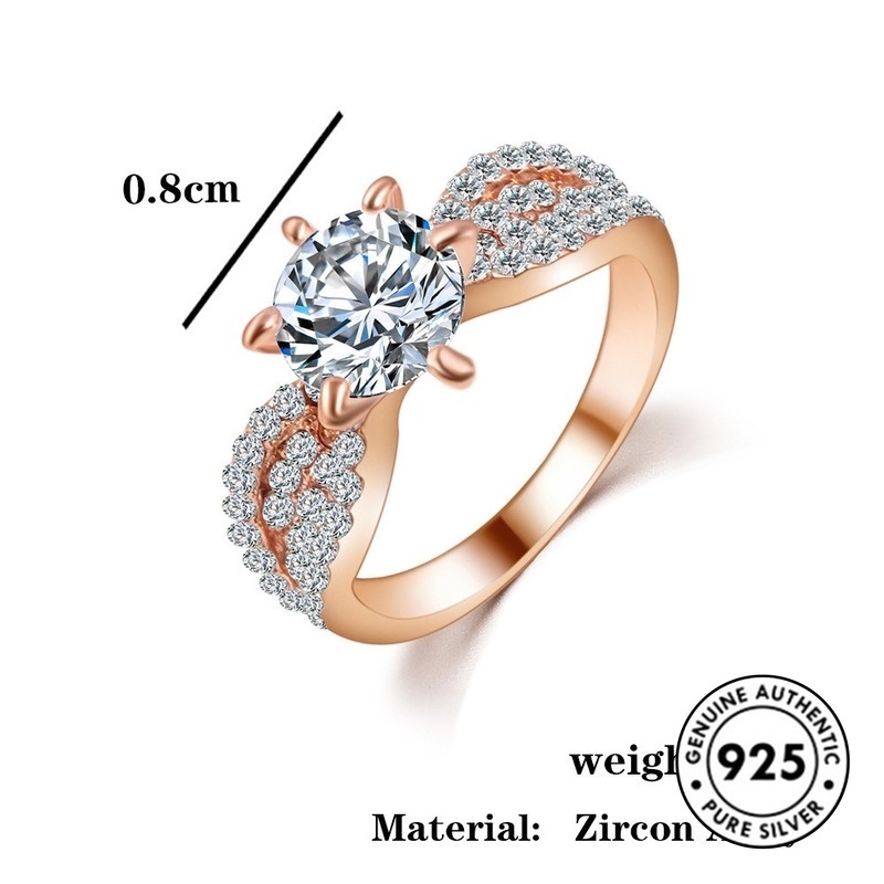 Cincin Berlian Bahan S925 Silver Untuk Wanita