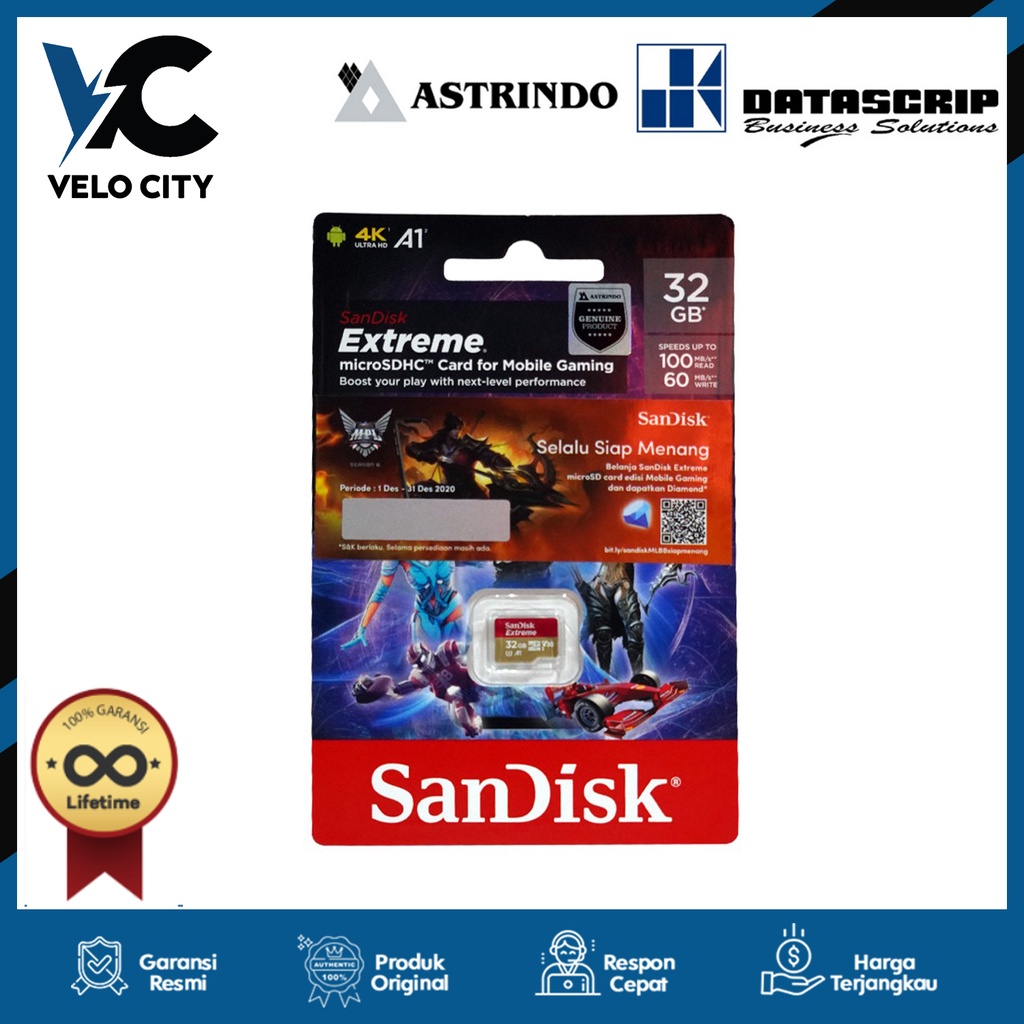 Memory Card | Micro SD 32GB SanDisk Extreme Gaming Limited Edition - Garansi Resmi Lifetime