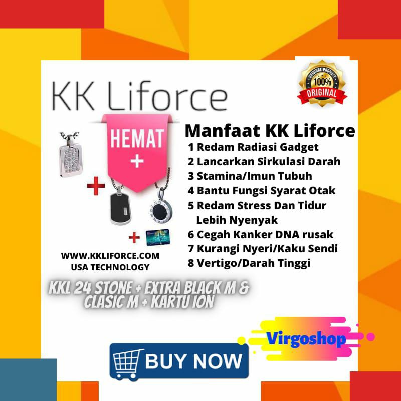KK Liforce Paket Hemat 3 Kalung Kesehatan (Pilih 1 Nomer + Extra 2 KKL Couple)