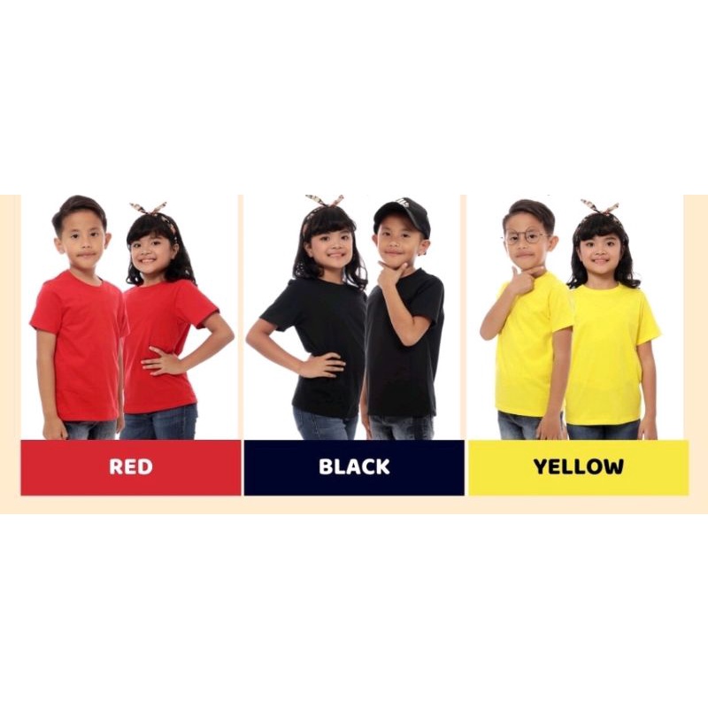 KAOS POLOS ANAK UNISEX/KAOS ANAK PEREMPUAN LAKI LAKI/TSHIRT/LEHER-V