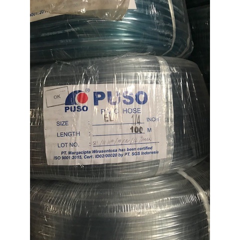 SELANG AIR MERK PUSO 7/8 INCH TRANSPARAN BENING FLEKSIBEL ECERAN PER METER