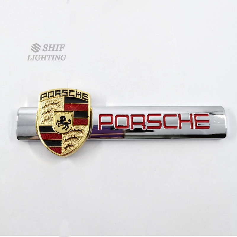 1pc Stiker Emblem Logo Kuda PORSCHE Antik Bahan Metal Warna Emas Untuk Dekorasi Mobil