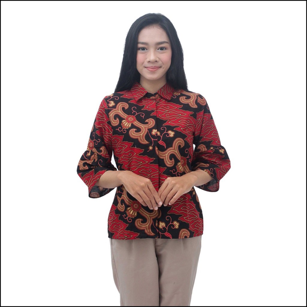 Batik Wanita Atasan Blouse Modern N trendy S-M-L-XL-XXL-3L-4L-5L-Panjang