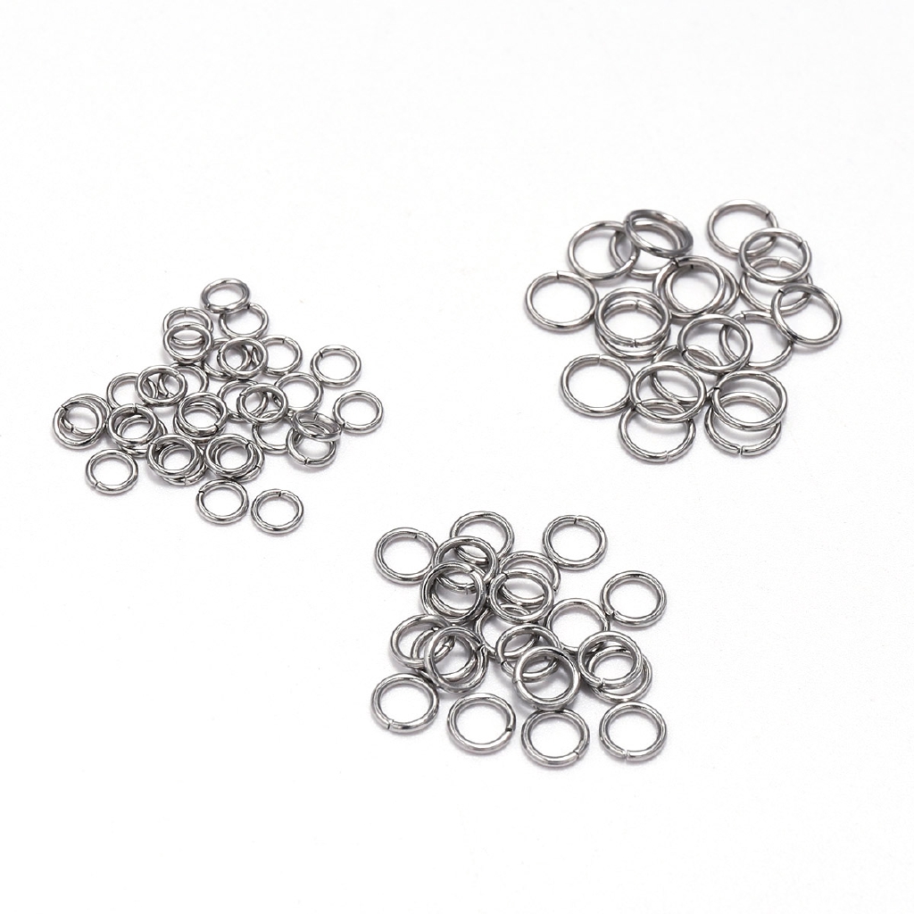 200pcs / Lot Ring Konektor Bahan Stainless Steel Ukuran 4 / 5 / 6 / 8 / 10mm Untuk Membuat Perhiasan